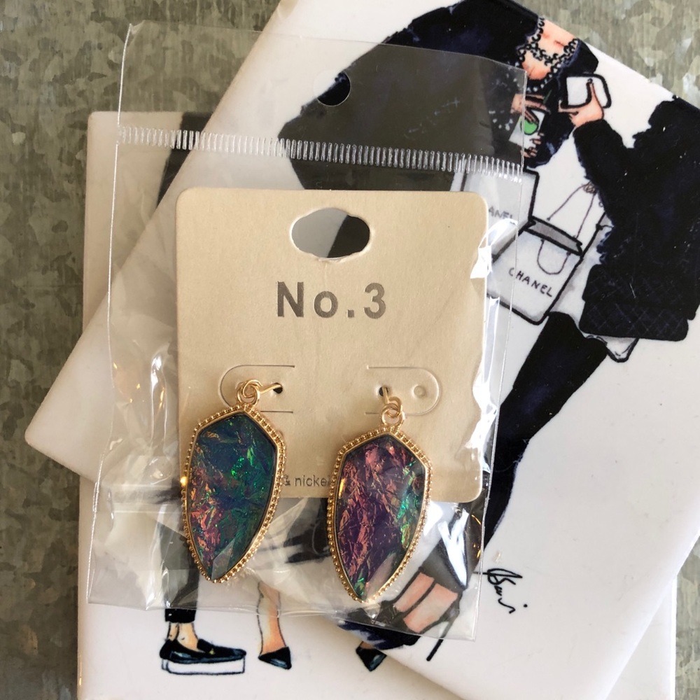 🥂🚨 Opal Marquee Shape Hook Earrings